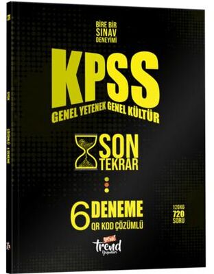 Yeni Trend Yayınları KPSS Son Tekrar QR Çözümlü 6 Deneme - 1