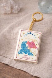Yıldız Defter 4,5x7cm Kitap Anahtarlık - Aquarius Kova Burcu - Yıldız Defter