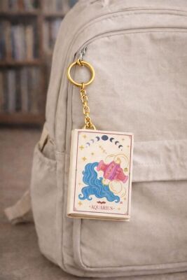 Yıldız Defter 4,5x7cm Kitap Anahtarlık - Aquarius Kova Burcu - 2