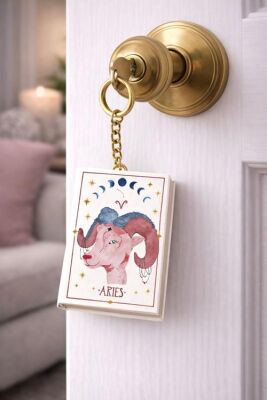 Yıldız Defter 4,5x7cm Kitap Anahtarlık - Aries Koç Burcu - 2