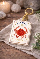 Yıldız Defter 4,5x7cm Kitap Anahtarlık - Cancer Yengeç Burcu - Yıldız Defter
