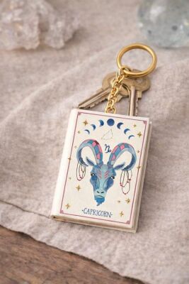 Yıldız Defter 4,5x7cm Kitap Anahtarlık - Capricorn Oğlak Burcu - 1