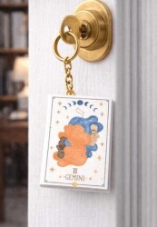 Yıldız Defter 4,5x7cm Kitap Anahtarlık - Gemini İkizler Burcu - Yıldız Defter
