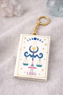 Yıldız Defter 4,5x7cm Kitap Anahtarlık - Libra Balık Burcu - 1