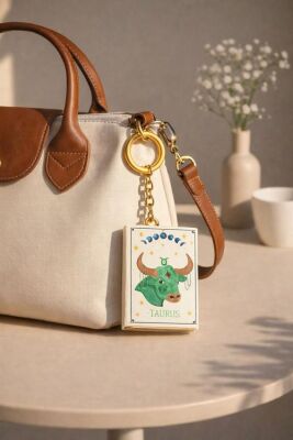 Yıldız Defter 4,5x7cm Kitap Anahtarlık - Taurus Boğa Burcu - 2