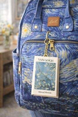 Yıldız Defter 4,5x7cm Kitap Anahtarlık - Van Gogh Almond Blossom - 1