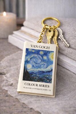 Yıldız Defter 4,5x7cm Kitap Anahtarlık - Van Gogh Colour Series - 1