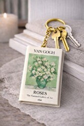 Yıldız Defter 4,5x7cm Kitap Anahtarlık - Van Gogh Roses - Yıldız Defter