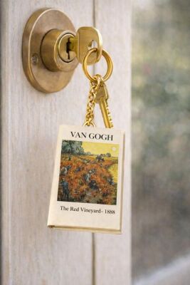 Yıldız Defter 4,5x7cm Kitap Anahtarlık - Van Gogh The Red Vineyard - 2