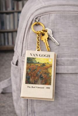 Yıldız Defter 4,5x7cm Kitap Anahtarlık - Van Gogh The Red Vineyard - 3