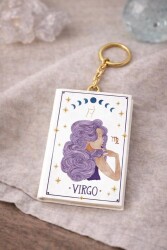 Yıldız Defter 4,5x7cm Kitap Anahtarlık - Virgo Başak Burcu - Yıldız Defter