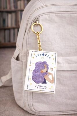 Yıldız Defter 4,5x7cm Kitap Anahtarlık - Virgo Başak Burcu - 2