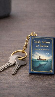 Yıldız Defter 4,5x7cm Kitap Anahtarlık - Yaşlı Adam Ve Deniz - 3