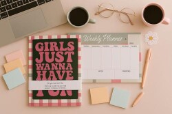 Yıldız Defter A4 Defter ve Planlayıcı Set Girls Just Wanna Have Fun - Yıldız Defter