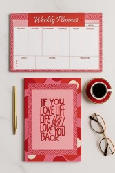 Yıldız Defter A4 Defter ve Planlayıcı Set If You Love Life Love Willlove You Back - Yıldız Defter