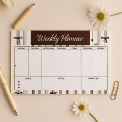 Yıldız Defter A4 Defter Ve Planlayıcı Set Kurdele Baskılı - 3