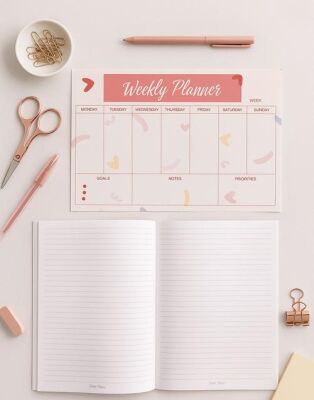 Yıldız Defter A4 Defter ve Planlayıcı Set Love Confetti - 3