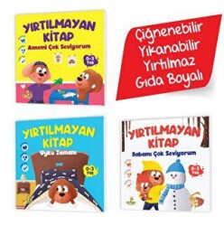 Yırtılmayan Kitap Seti Çiğnenebilir, Yıkanabilir, Yırtılmaz, Gıda Boyalı - Hikaye Kitabı Serisi 3 Kitap - Mucit Karınca