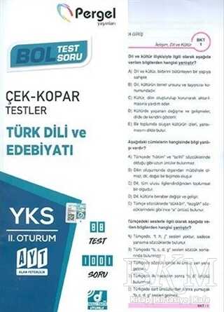 Pergel Yayınları YKS 2. Oturum Türk Dili ve Edebiyatı Çek Kopar Testler