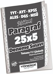 Yönerge Yayınları YKS TYT AYT KPSS ALES DGS MSÜ Muhtemel Paragraf 25x5 Deneme Çözümlü - Yönerge Yayınları