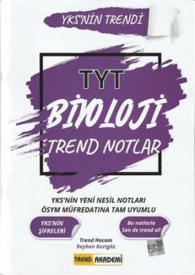 Trend Akademi Yayınları 2021 TYT Biyoloji Trend Notlar - 1