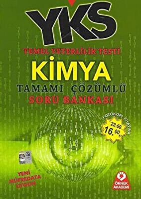 Örnek Akademi YKS-TYT Kimya Tamamı Çözümlü Soru Bankası - 1