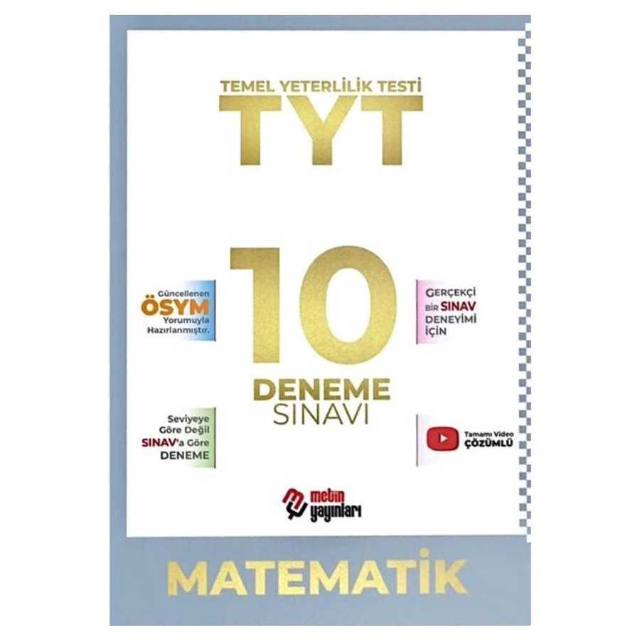Metin Yayınları YKS TYT Matematik 10 Deneme Video Çözümlü