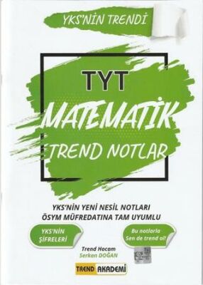 Trend Akademi Yayınları 2021 TYT Matematik Trend Notlar - 1
