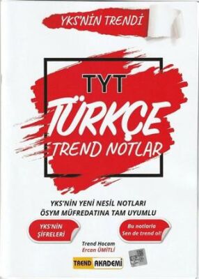 Trend Akademi Yayınları 2021 TYT Türkçe Trend Notlar - 1
