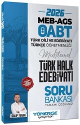 2026 ÖABT MEB-AGS Türk Dili Edebiyatı ve Türkçe Öğretmenliği Türk Halk Edebiyatı Soru Bankası Çözümlü - Yönerge Yayınları